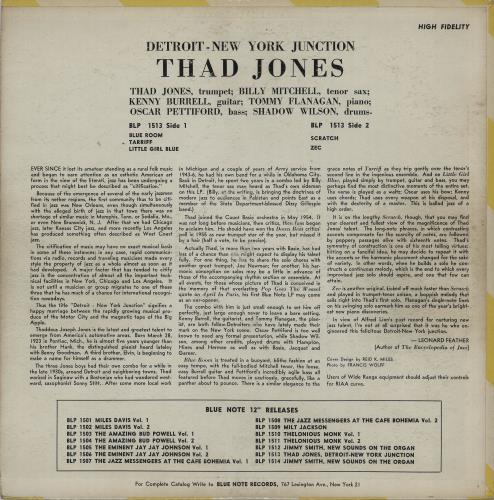 LP Thad Jones Detroit-new York Junction GXK8031PROMO BLUE NOTE プロモ /00260 Thad Jones – Detroit-New York Junction | Releases | Discogs